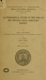 Bacteriological studies of the soils of the Truckee-Carson irrigation project_cover