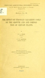 The effect of strongly calcareous soils on the growth and ash composition of certain plants_cover