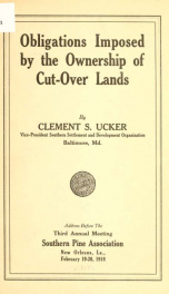 Obligations imposed by the ownership of cut-over lands_cover