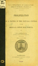 Proliferation as a factor in the natural control of the Mexican cotton boll weevill_cover