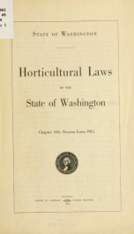 Horticultural laws of the state of Washington. Chapter 166, Session laws 1915_cover