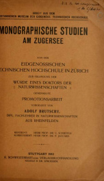 Monographische studien am Zugersee .._cover