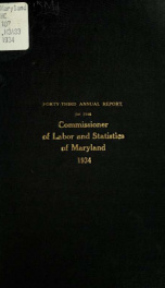 Annual report of the Commissioner of Labor and Statistics of Maryland 1934_cover