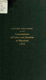 Annual report of the Commissioner of Labor and Statistics of Maryland 1932_cover
