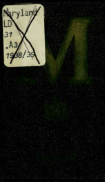 The "M" book of the University of Maryland 1938/1939_cover