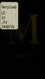 The "M" book of the University of Maryland 1932/1933_cover