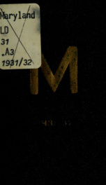 The "M" book of the University of Maryland 1931/1932_cover