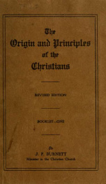 The origin and principles of the Christians, Rev. ed. "Booklet One"_cover