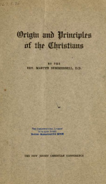The origin and principles of the Christians_cover