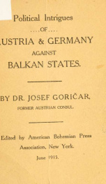 Political intrigues of Austria & Germany against Balkan states_cover