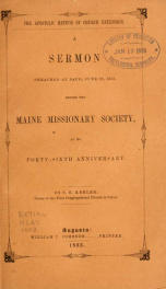 The Apostolic method of church extension : a sermon preached at Saco, June 22, 1853, before the Maine Missionary Society, at its forty-sixth anniversary_cover