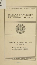 History consultation service, designed to aid teachers in the public schools_cover