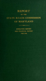 Report of the State Roads Commission of Maryland for the years .. 1945/1946_cover