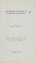 The personal philosophy of Nathaniel Hawthorne .._cover