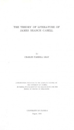 The theory of literature of James Branch Cabell_cover