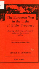 The European war in the light of Bible prophecy_cover