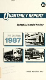 Quarterly budget review & financial report 1987, 3rd quarter_cover