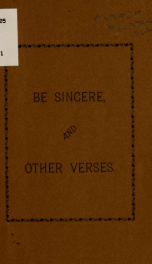 Be sincere ... to the verses_cover