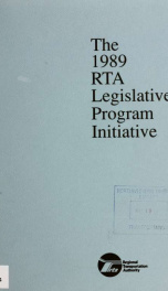 The 1989 RTA legislative program initiative_cover