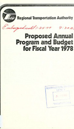 Proposed annual program and budget_cover