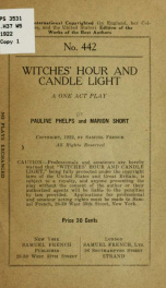 Witches' hour and candle light, a one act play_cover