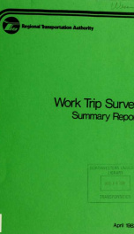 Work trip survey : summary report_cover
