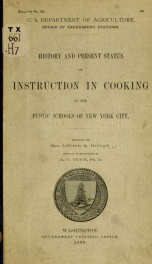 History and present status of instruction in cooking in the public schools of New York city_cover