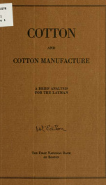 Cotton and cotton manufacture_cover
