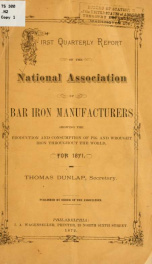 First quarterly report of the National association of bar iron manufacturers_cover