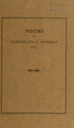 Poems of Llewellyn L. Rodman, 1911_cover