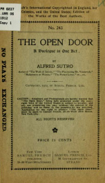 The open door; a duologue in one act_cover