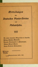 Mitteilungen des Deutschen Pionier-vereins von Philadelphia : die Enstehung und Entwickelung der Sängerfeste in den Nordöstlichen Staaten 19_cover