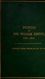 Journals of the Hon. William Hervey, in North America and Europe, from 1755 to 1814; with order books at Montreal, 1760-1763._cover