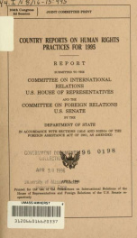 Country reports on human rights practices : report submitted to the Committee on Foreign Affairs, U.S. House of Representatives and Committee on Foreign Relations, U.S. Senate by the Department of State in accordance with sections 116(d) and 502B(b) of th_cover