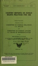 Country reports on human rights practices : report submitted to the Committee on Foreign Affairs, U.S. House of Representatives and Committee on Foreign Relations, U.S. Senate by the Department of State in accordance with sections 116(d) and 502B(b) of th_cover