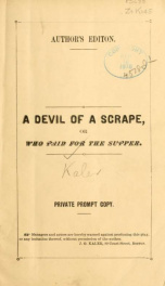 A devil of a scrape; or, Who paid for the supper .._cover