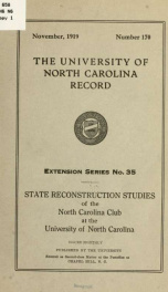 State reconstruction studies of the North Carolina club at the University of North Carolina .._cover