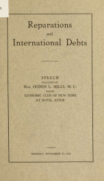 Reparations and international debts;_cover