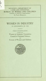 Women in industry in Minnesota in 1918_cover