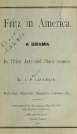 Fritz in America : a drama in three acts and three scenes_cover