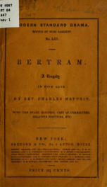 Bertram: a tragedy in five acts_cover