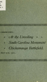 Ceremonies at the unveiling of the South Carolina monument on the Chickamauga battlefield_cover