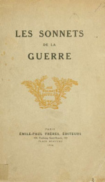 Les sonnets de la guerre, aux soldats mutilés_cover