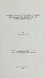 Corresponding states relationships for transport properties of pure dense fluids_cover