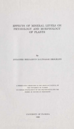 Effects of mineral levels on physiology and morphology of plants_cover