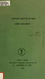 Continuing education for women: current developments_cover