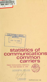 Statistics of communications common carriers [microform] 1970_cover