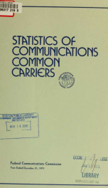 Statistics of communications common carriers [microform] 1971_cover