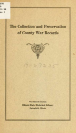 The collection and preservation of county war records_cover