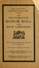 The World War honor roll of those South Carolinians, who entering the services from their state, died while serving in the Armed Forces of the United States_cover